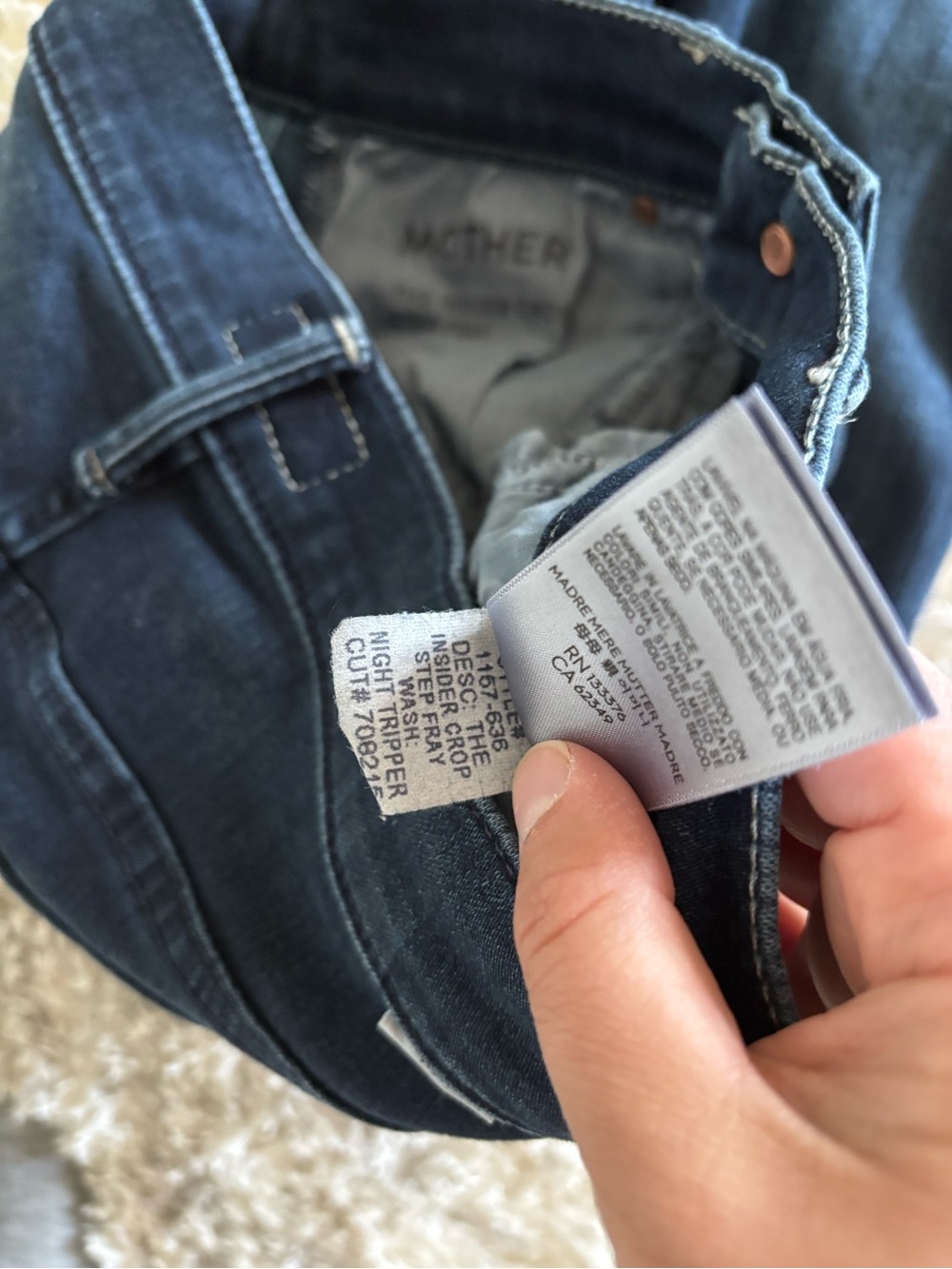Mother Denim The Insider Crop Step Fray High Rise Night Tripper - Picture 7 of 10